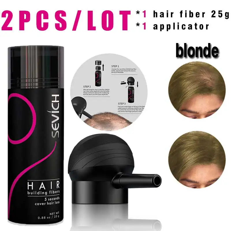 SEVICH Haarverdichtung Set Kaschiert lichtes Haar oder kahle Stellen Haarausfall Behandlung Keratin Haarfasern Puder Applikator