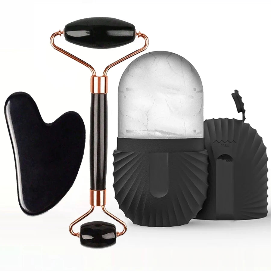 Gesichts-Eisroller 1/2/3 Stk. — GuaSha-Massagegerät-Set für Lifting und Konturierung